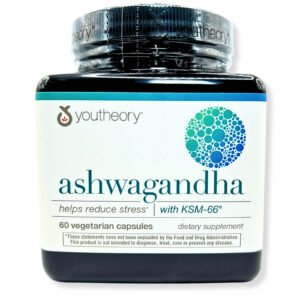 Youtheory Ashwagandha 1000mg – Stress Relief, Mood Support & Natural Energy – 60