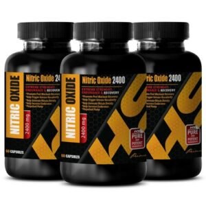 muscle growth pills - NITRIC OXIDE 2400 - post workout supplements - 3 Bottles