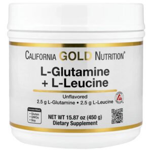 L-Glutamine + L-Leucine, Unflavored, 15.87 oz (450 g)