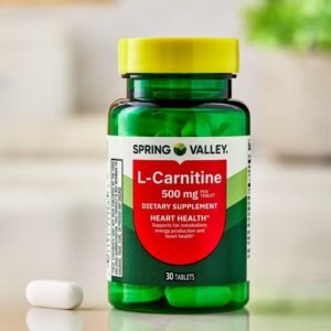 L-Carnitine 500mg Dietary Supplement for Heart Health, 30 Tablets