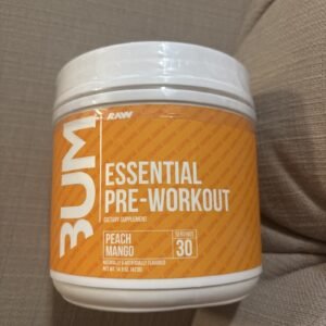 RAW Nutrition Essential Pre Workout Powder, Peach Mango Flavor,  30 Servings