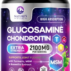 Glucosamine with Chondroitin Turmeric MSM, Triple Strength Joint Support 2100mg