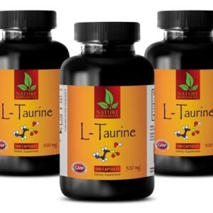 Amino Acids - L-TAURINE 500mg - Helps Repair The Intestines - 3 Bot 300 Capsules