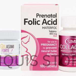 3 Pack Gelasimi Forte + Simicolágeno Oral + Ácido Fólico Dietary Supplements