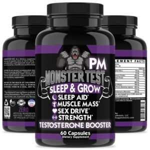 Angry Supplements Monster Test Test Booster Capsules 120ct + Monster PM Sleep